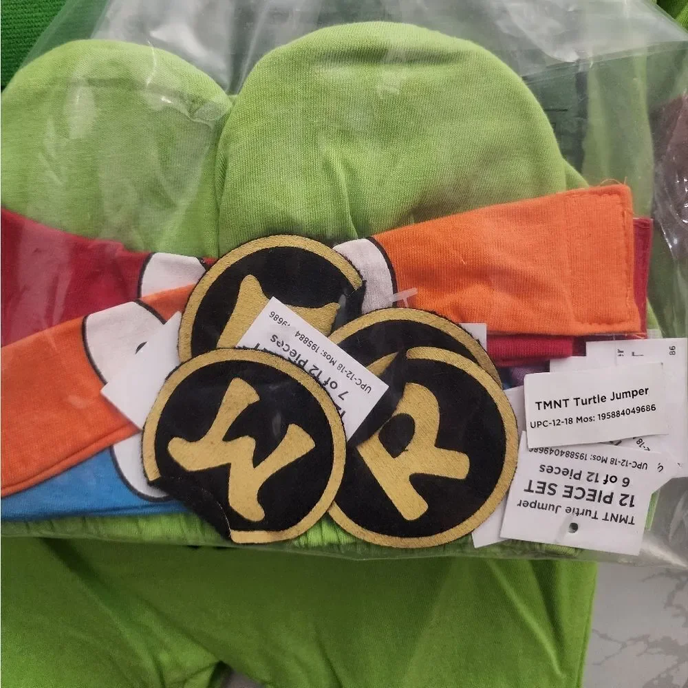 Nwt Teenage Mutant Ninja Turtle 12 pieces Deluxe Halloween Costume